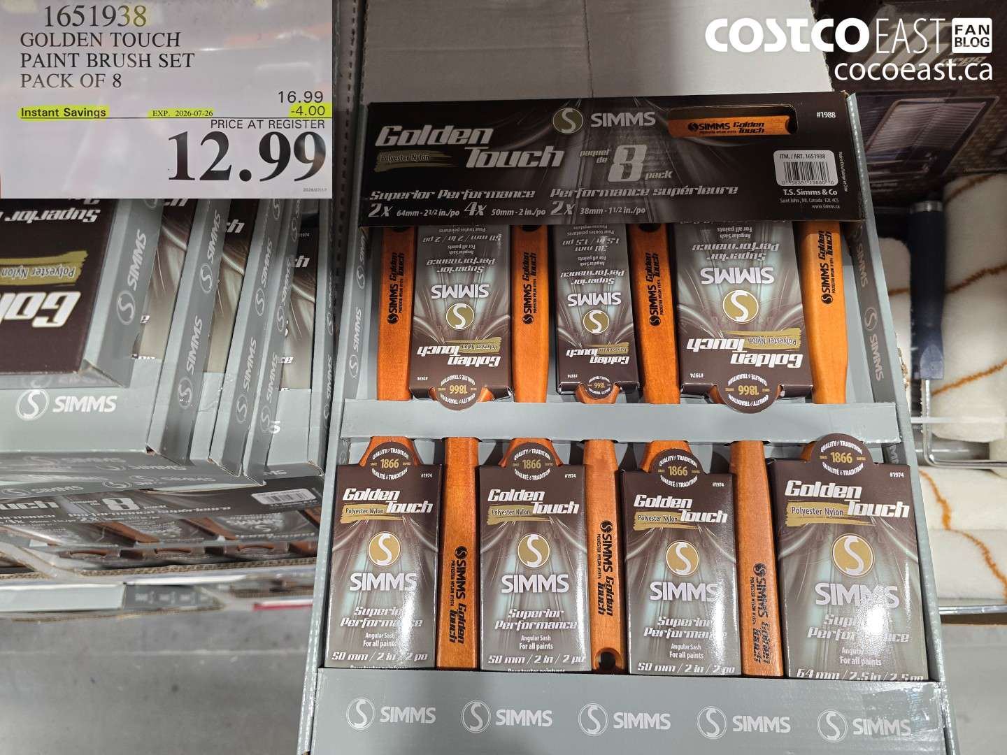 1651938 GOLDEN TOUCH PAINT BRUSH SET PACK OF 8 ($4.00 INSTANT SAVINGS EXPIRES ON 2026-07-26) $12.99