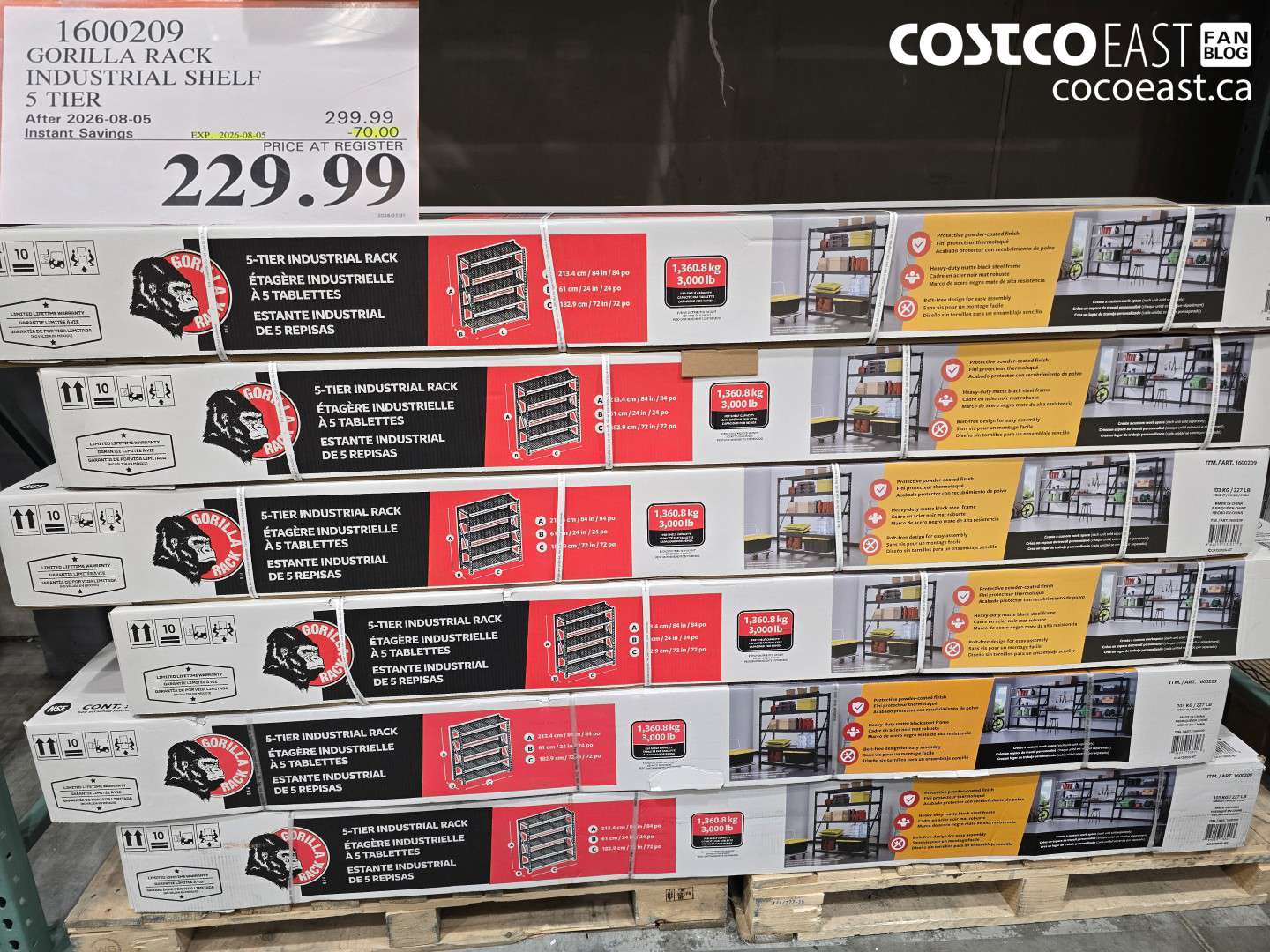 1600209 GORILLA RACK INDUSTRIAL SHELF 5 TIER ($70.00 INSTANT SAVINGS EXPIRES ON 2026-08-05) $229.99