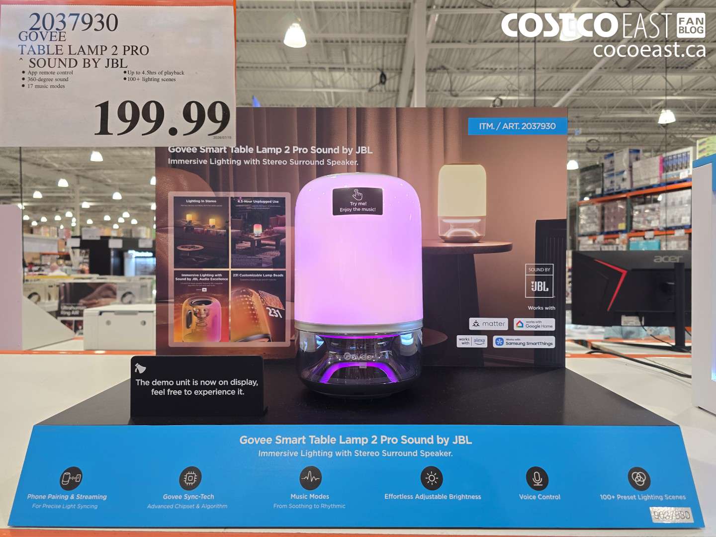 2037930 GOVEE TABLE LAMP 2 PRO SOUND BY JBL $199.99