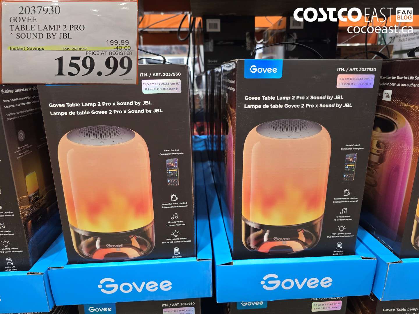 2037930 GOVEE TABLE LAMP 2 PRO SOUND BY JBL ($40.00 INSTANT SAVINGS EXPIRES ON 2026-08-02) $159.99