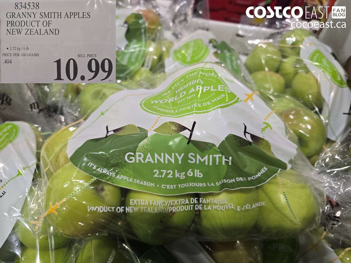 834538 GRANNY SMITH APPLES PRODUCT OF NEW ZEALAND $10.99
