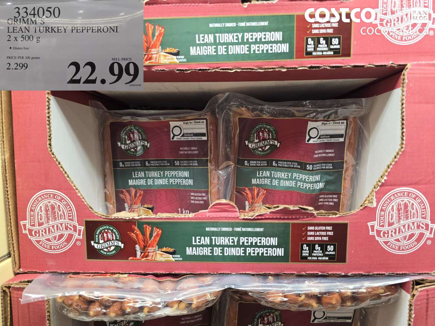 334050 GRIMM'S LEAN TURKEY PEPPERONI 2 X 500 G $22.99