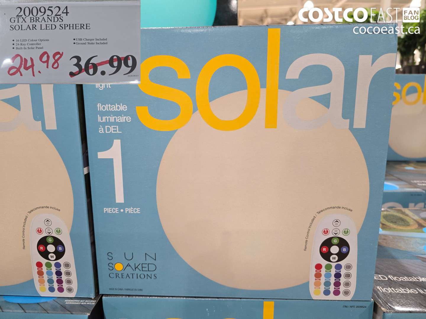 2009524 GTX BRANDS SOLAR LED SPHERE $24.98