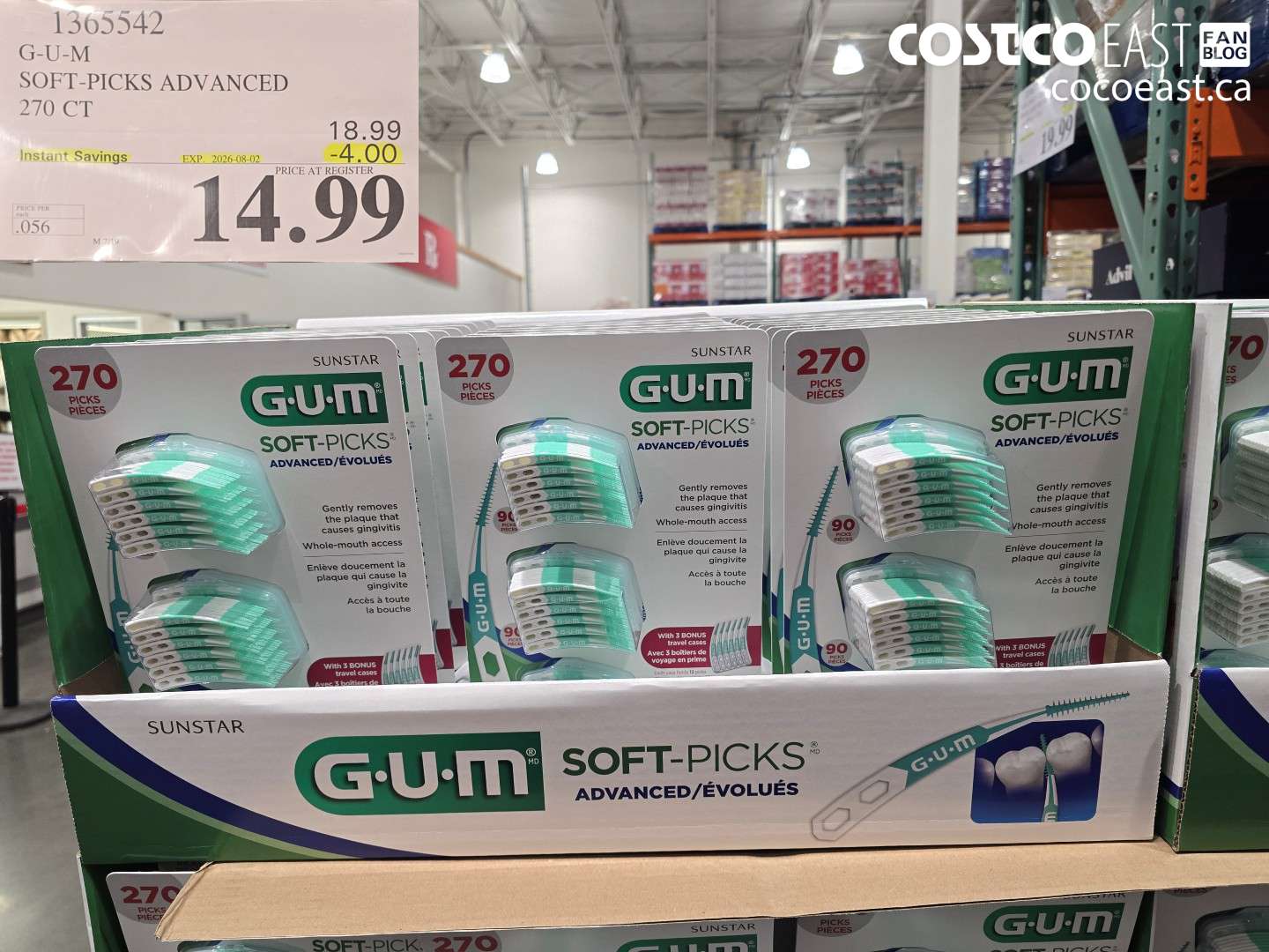 1365542 G-U-M SOFT-PICKS ADVANCED 270 CT ($4.00 INSTANT SAVINGS EXPIRES ON 2026-08-02) $14.99