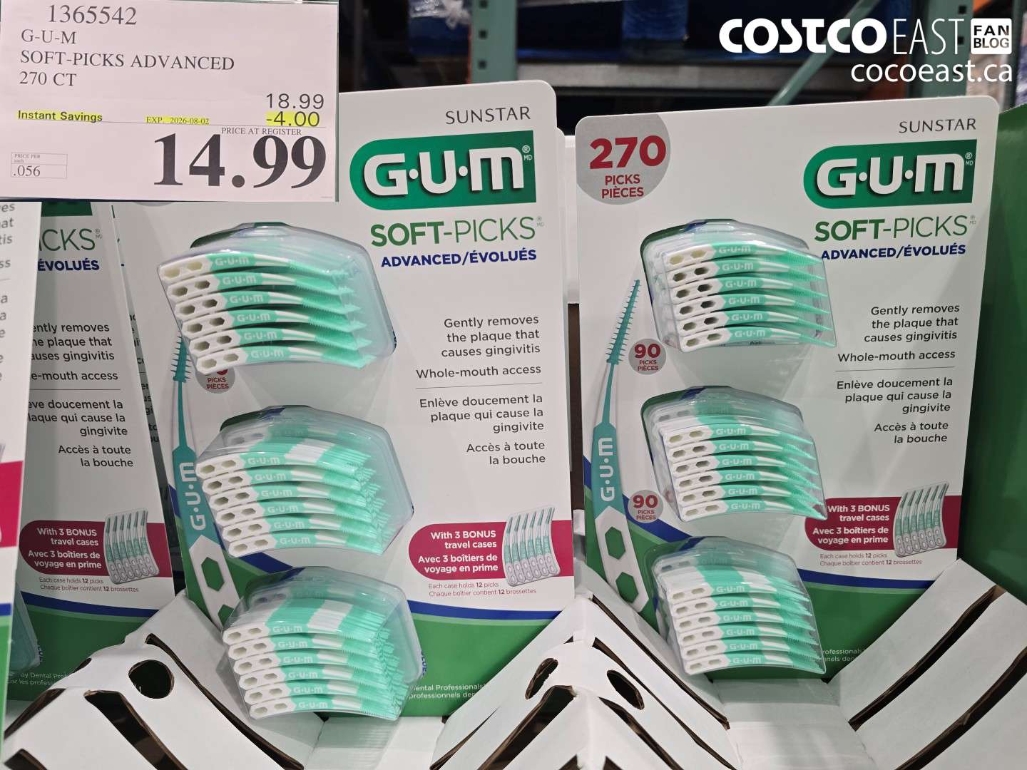 1365542 G-U-M SOFT-PICKS ADVANCED 270 CT ($4.00 INSTANT SAVINGS EXPIRES ON 2026-08-02) $14.99