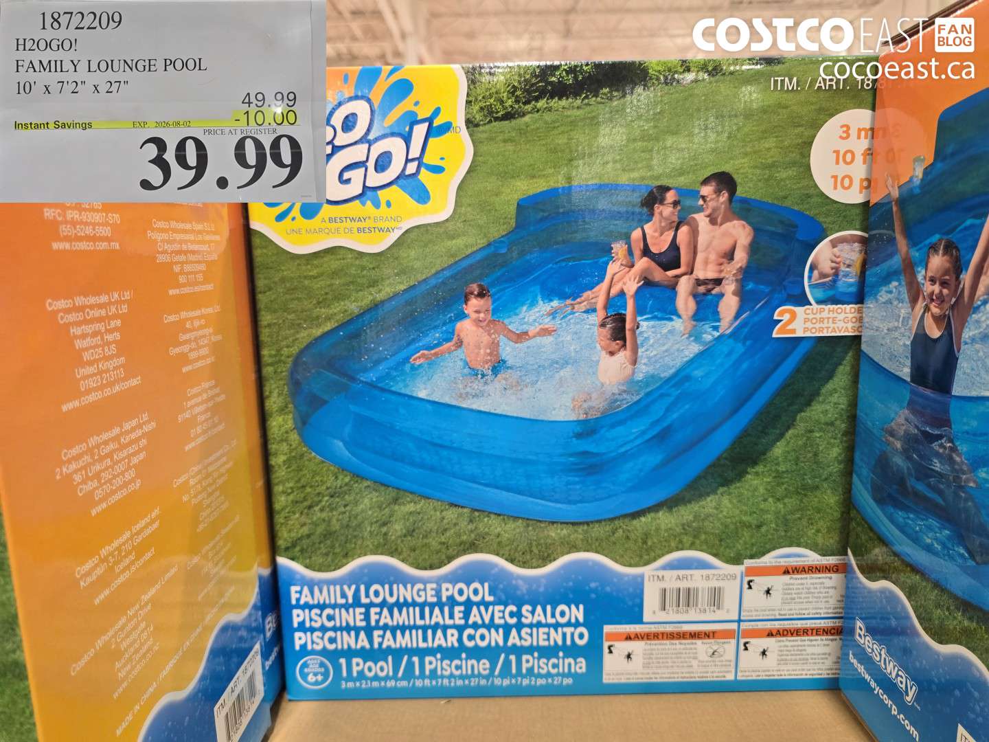 1872209 H2OGO! FAMILY LOUNGE POOL 10' X 7'2