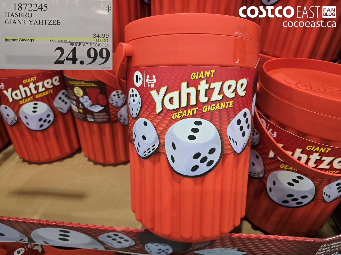 1872245 HASBRO GIANT YAHTZEE ($10.00 INSTANT SAVINGS EXPIRES ON 2026-08-02) $24.99