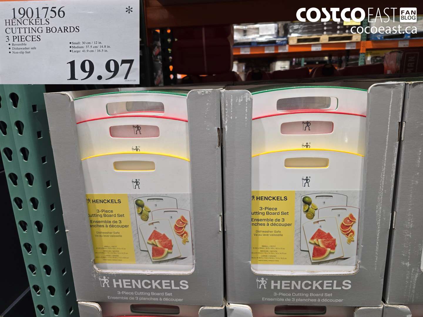 1901756 HENCKELS CUTTING BOARDS 3 PIECES $19.97