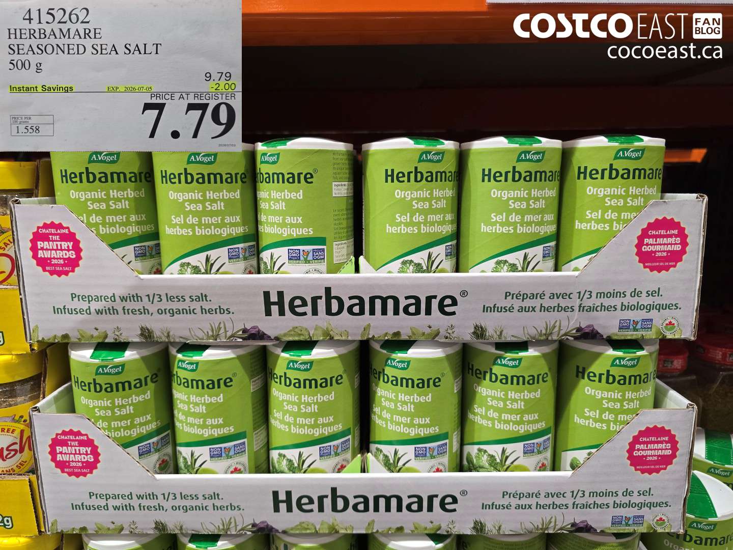 415262 HERBAMARE SEASONED SEA SALT 500 G ($2.00 INSTANT SAVINGS EXPIRES ON 2026-07-05) $7.79