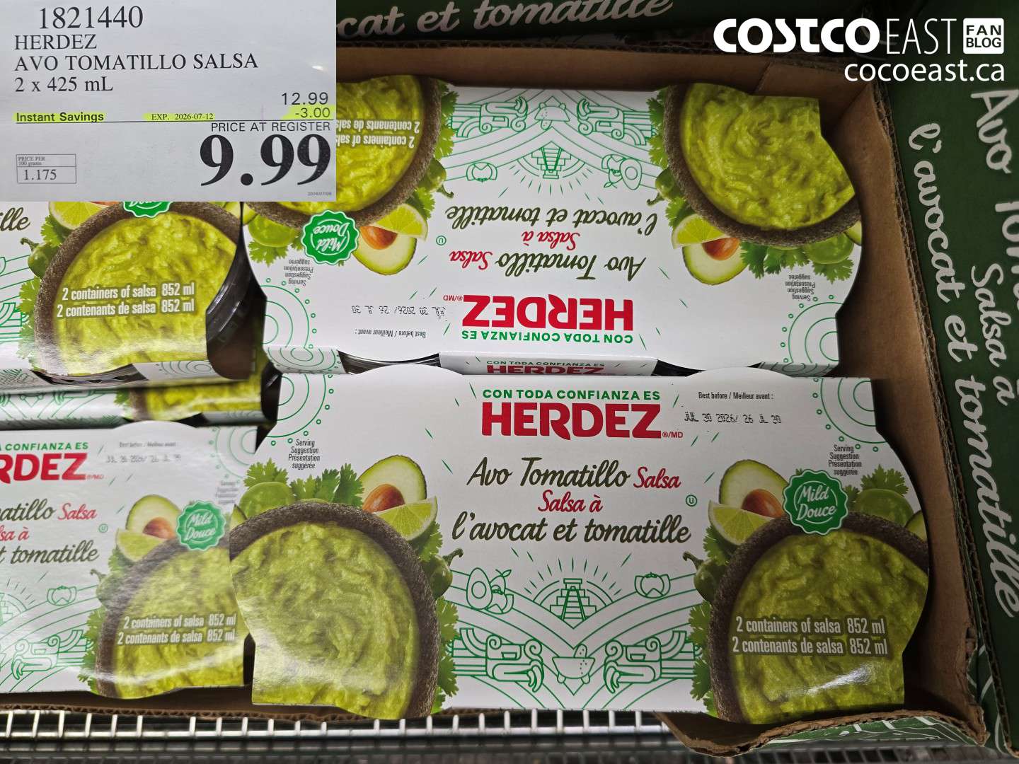 1821440 HERDEZ AVO TOMATILLO SALSA 2 X 425 ML ($3.00 INSTANT SAVINGS EXPIRES ON 2026-07-12) $9.99