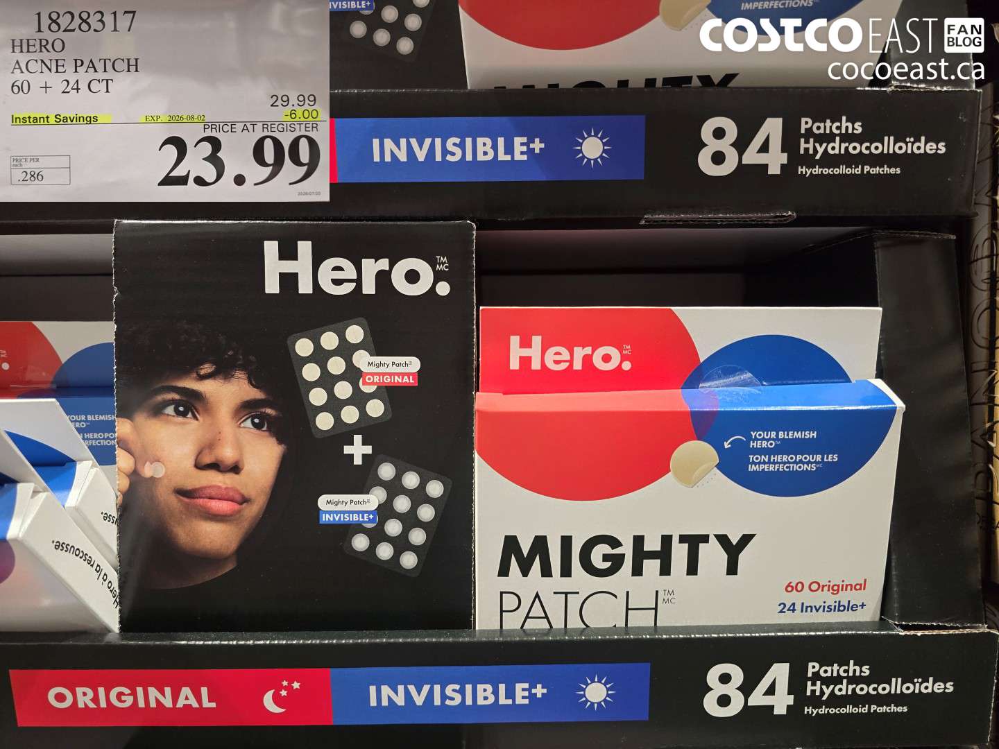 1828317 HERO ACNE PATCH 60 + 24 CT ($6.00 INSTANT SAVINGS EXPIRES ON 2026-08-02) $23.99