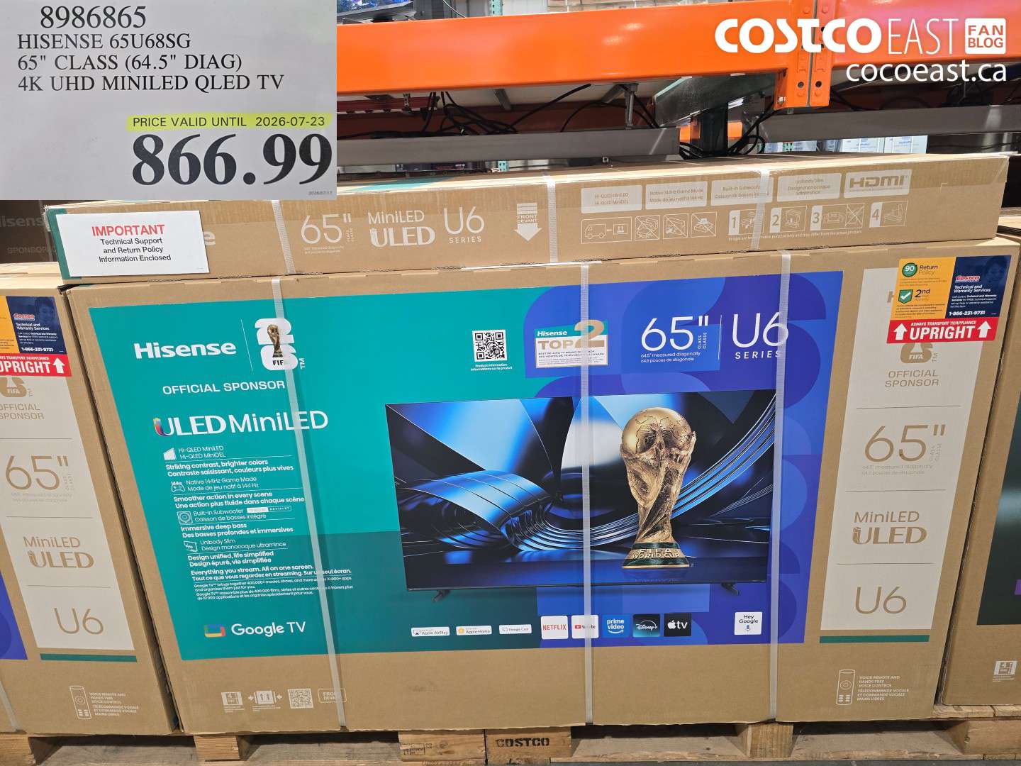 8986865 HISENSE 65U68SG 65