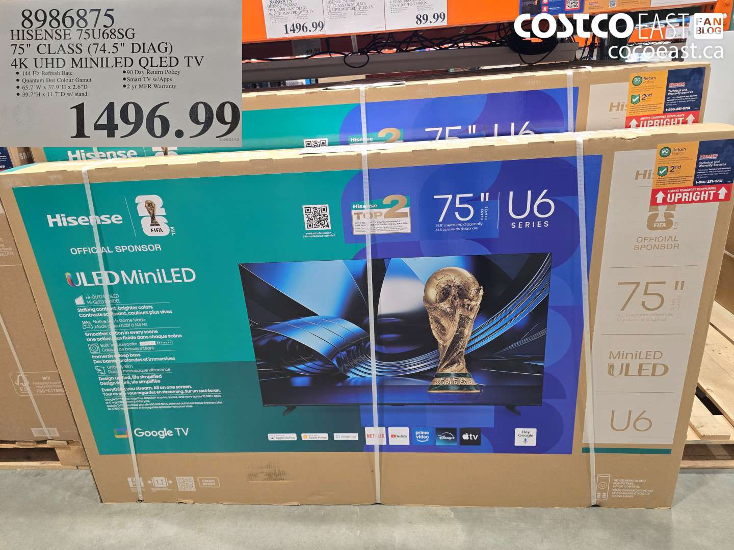 8986875 HISENSE 75U68SG 75