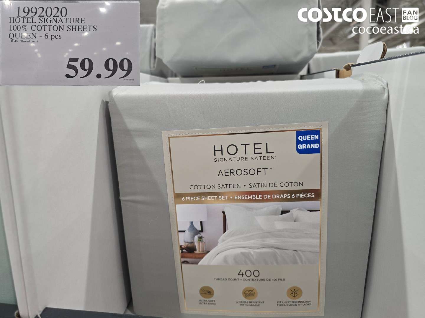 1992020 HOTEL SIGNATURE 100% COTTON SHEETS QUEEN - 6 PCS $59.99