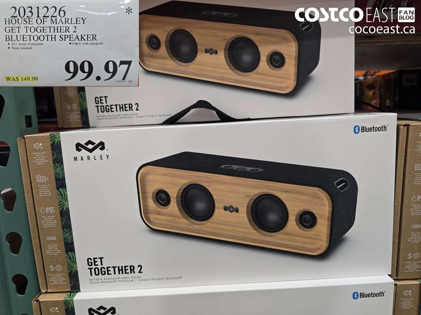 2031226 HOUSE OF MARLEY GET TOGETHER 2 BLUETOOTH SPEAKER $99.97