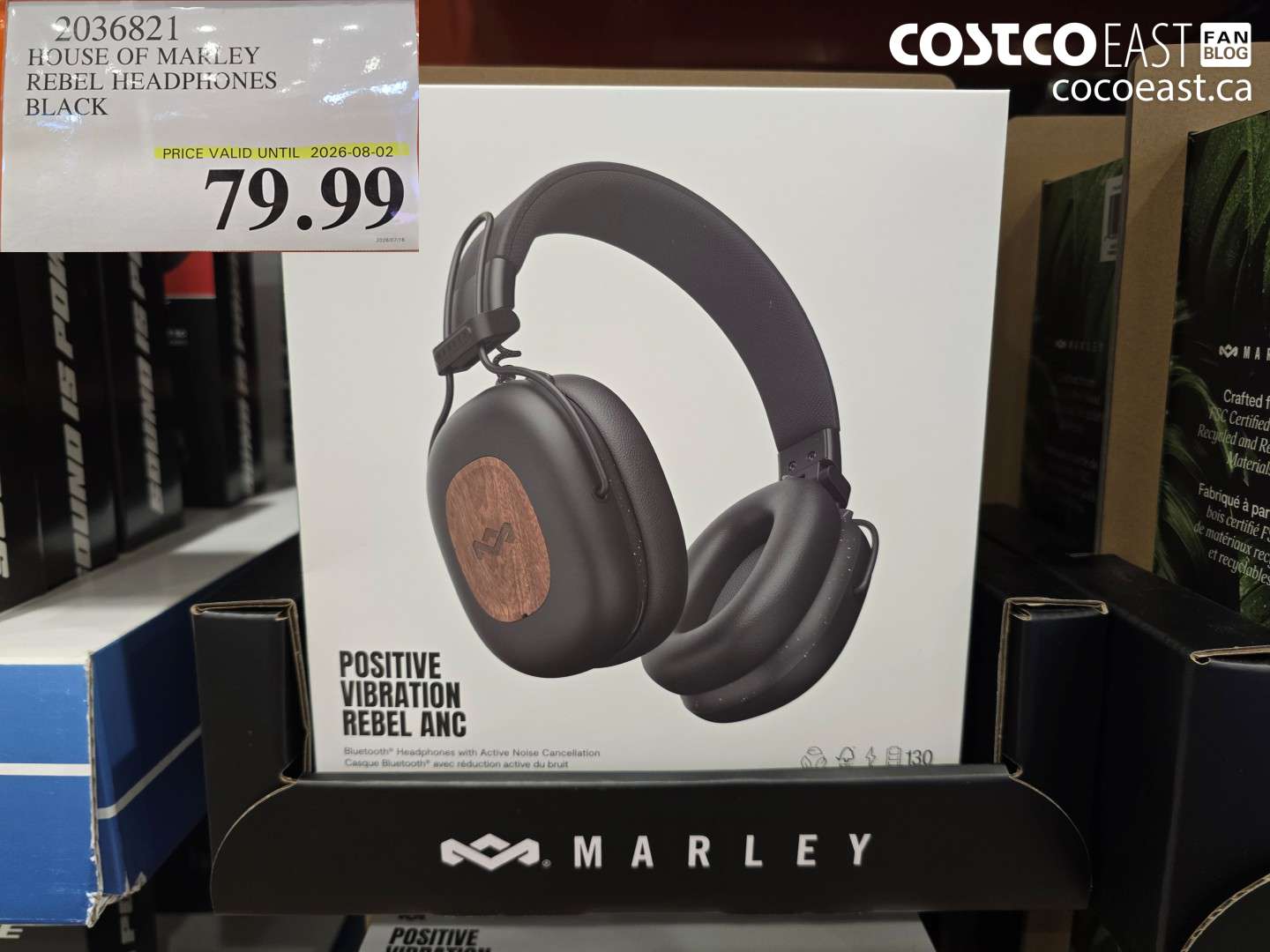 2036821 HOUSE OF MARLEY REBEL HEADPHONES BLACK $79.99