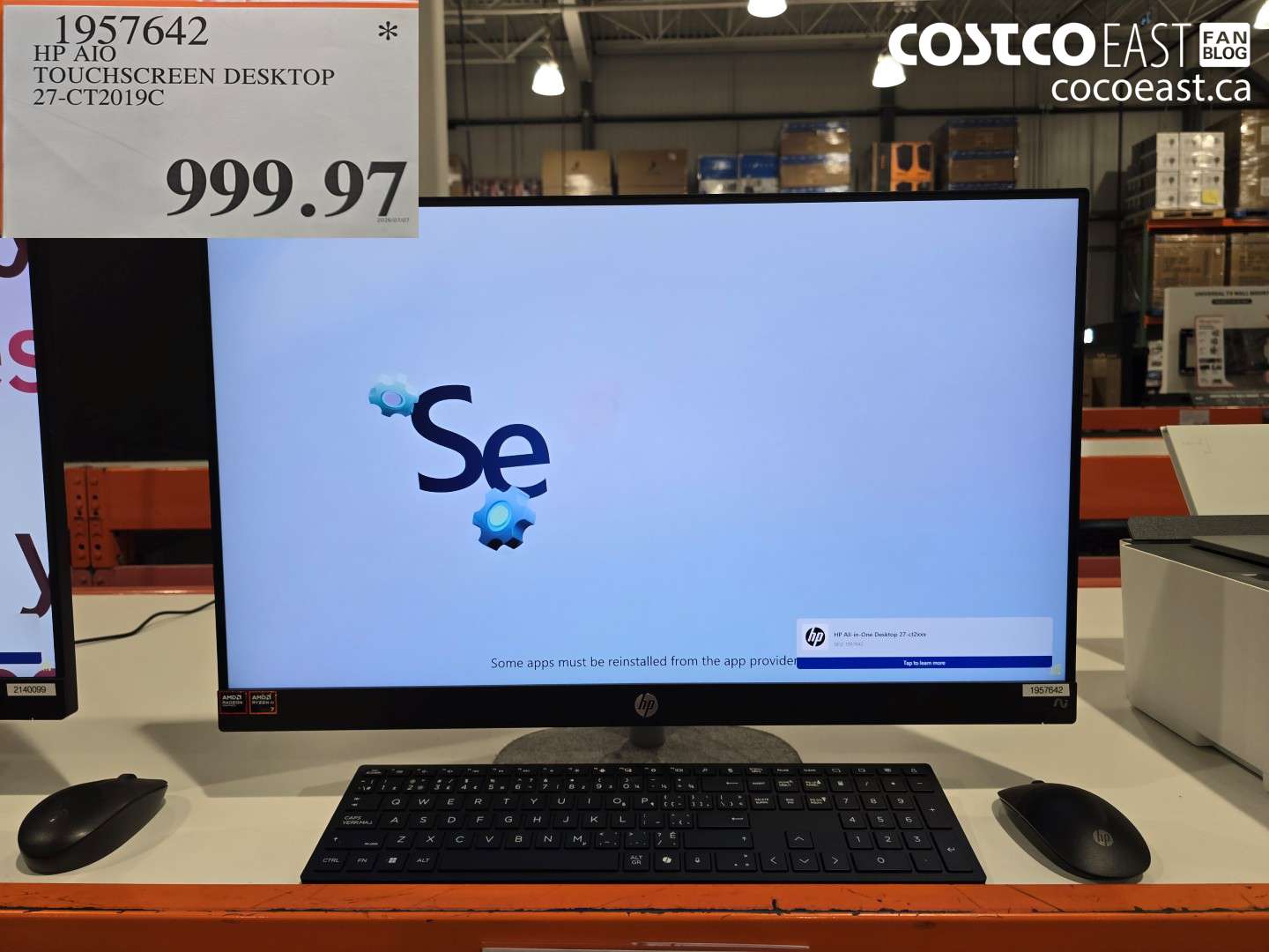 1957642 HP AIO TOUCHSCREEN DESKTOP 27-CT2019C $999.97