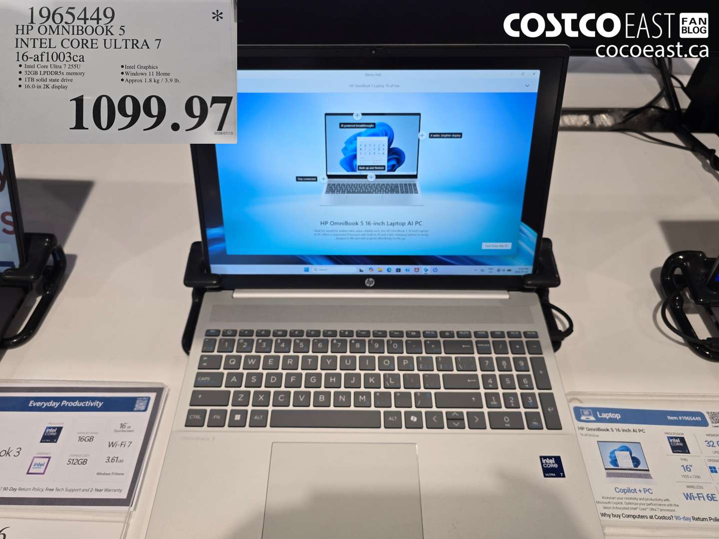 1965449 HP OMNIBOOK 5 INTEL CORE ULTRA 7 16-AF1003CA $1099.97