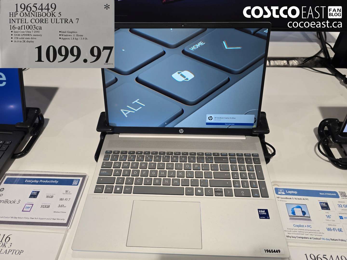 1965449 HP OMNIBOOK 5 INTEL CORE ULTRA 7 16-AF1003CA $1099.97