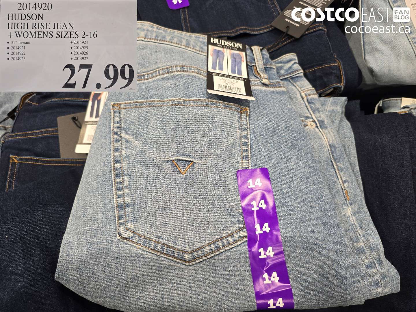 2014920 HUDSON HIGH RISE JEAN WOMENS SIZES 2-16 $27.99