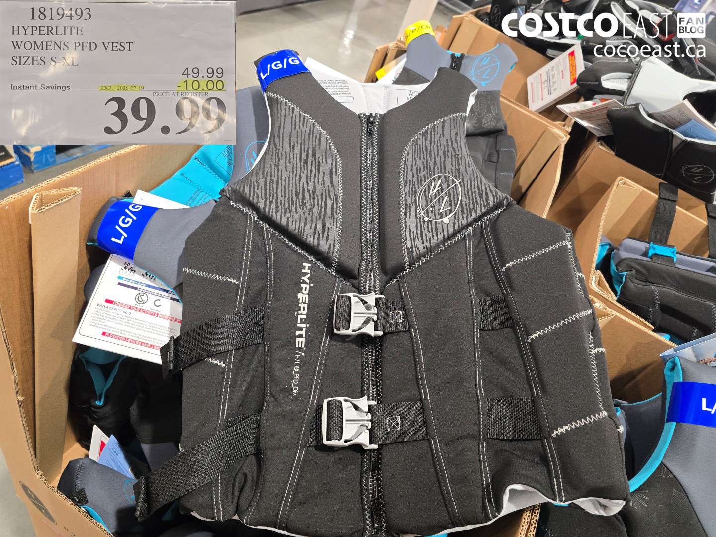 1819493 HYPERLITE WOMENS PFD VEST SIZES S-XL ($10.00 INSTANT SAVINGS EXPIRES ON 2026-07-19) $39.99