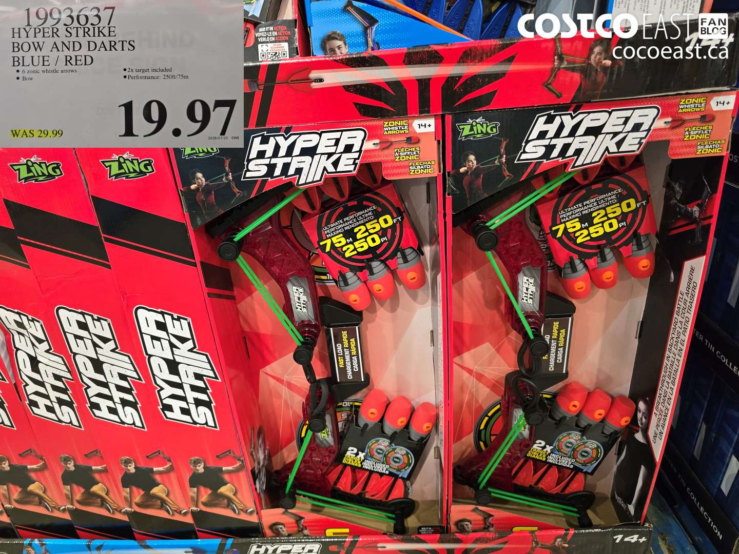 1993637 HYPER STRIKE BOW AND DARTS BLUE / RED $19.97