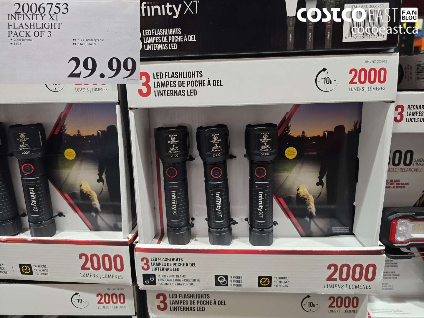 2006753 INFINITY X1 FLASHLIGHT PACK OF 3 $29.99