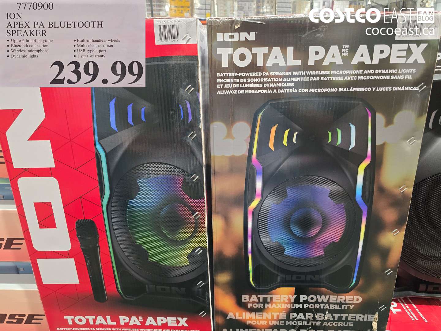 7770900 ION APEX PA BLUETOOTH SPEAKER $239.99