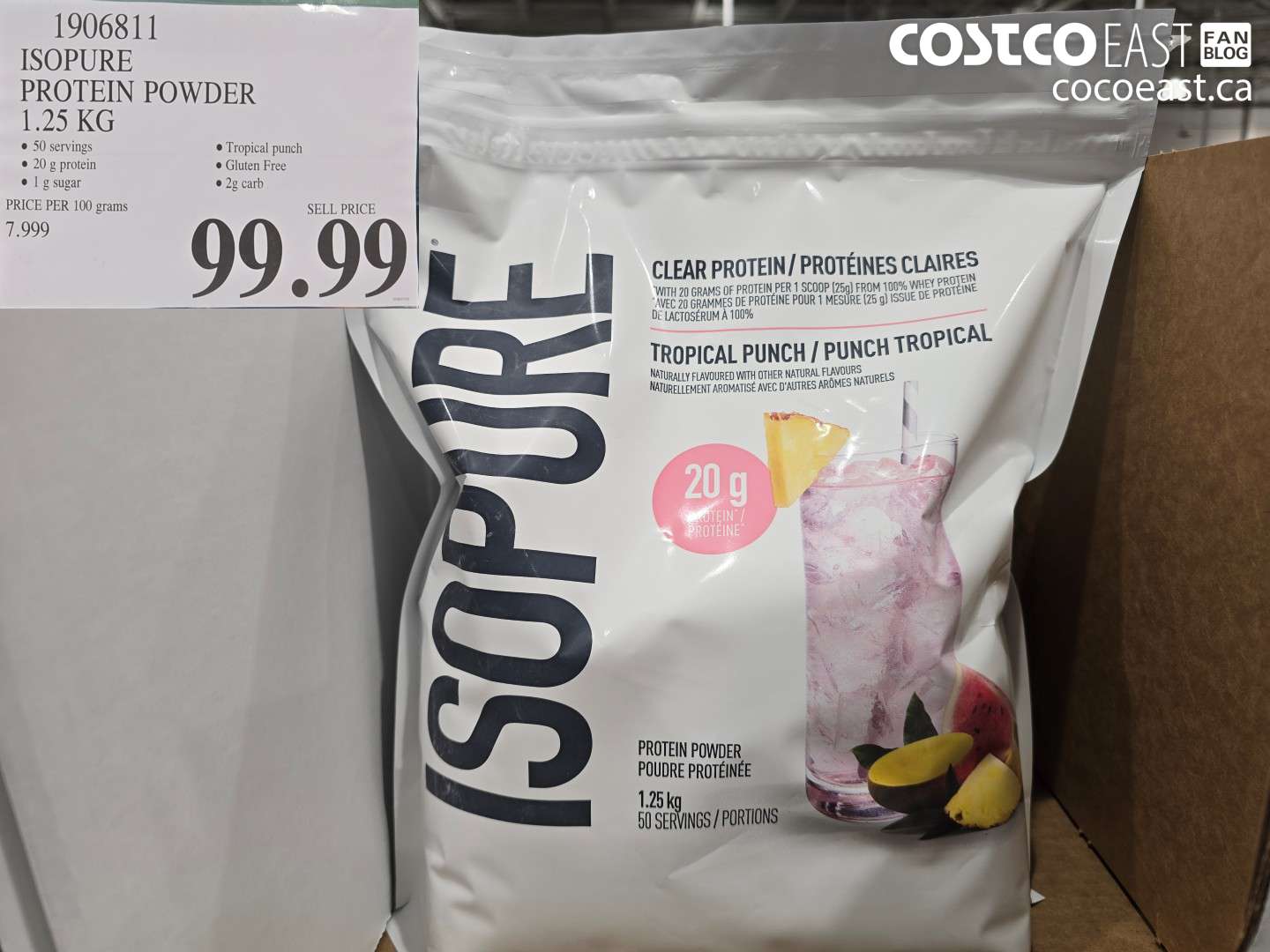 1906811 ISOPURE PROTEIN POWDER 1.25 KG $99.99