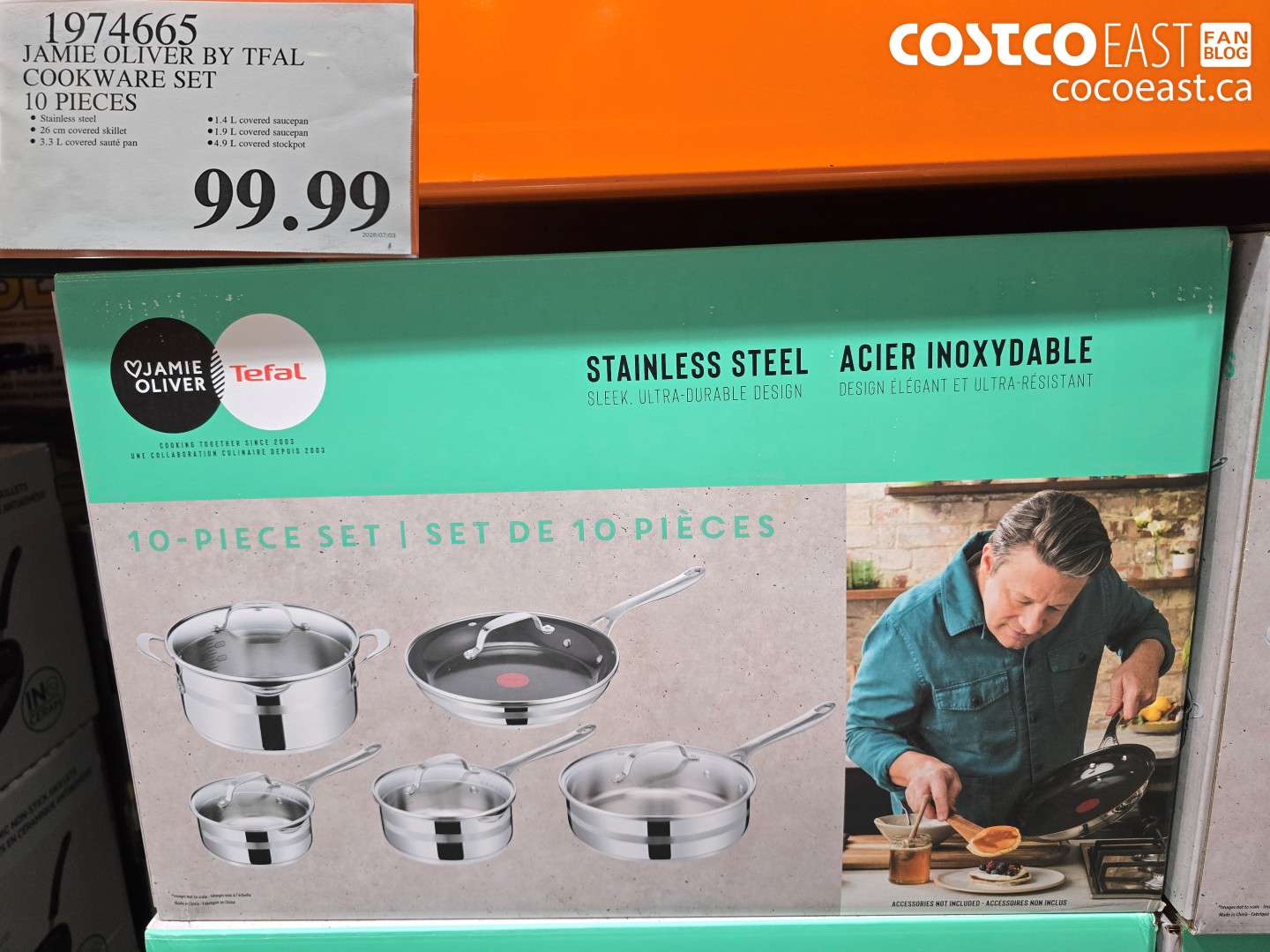 1974665 JAMIE OLIVER BY TFAL COOKWARE SET 10 PIECES $99.99
