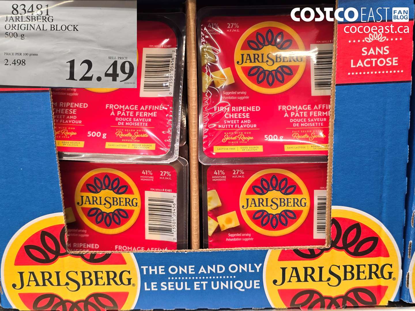 83481 JARLSBERG ORIGINAL BLOCK 500 G $12.49