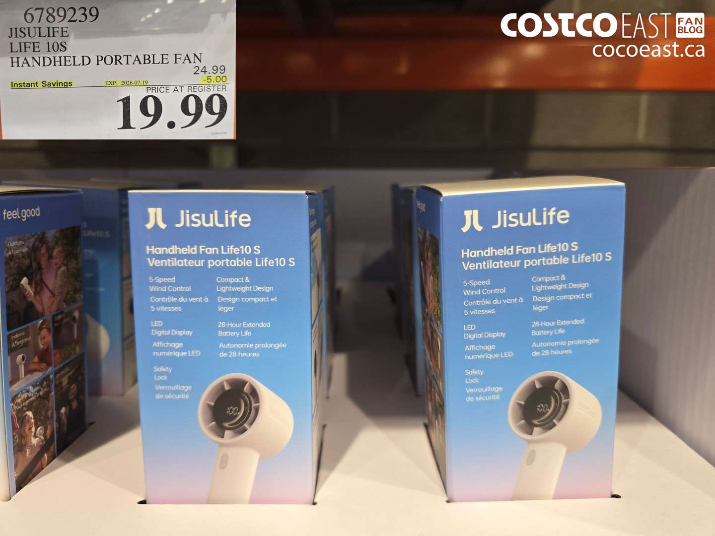 6789239 JISULIFE LIFE 10S HANDHELD PORTABLE FAN ($5.00 INSTANT SAVINGS EXPIRES ON 2026-07-19) $19.99