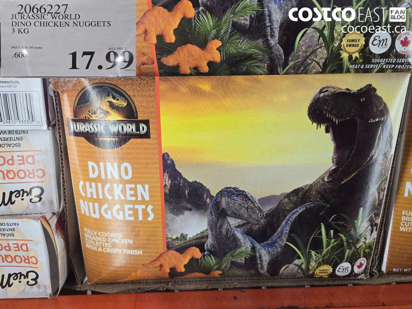 2066227 JURASSIC WORLD DINO CHICKEN NUGGETS 3 KG $17.99