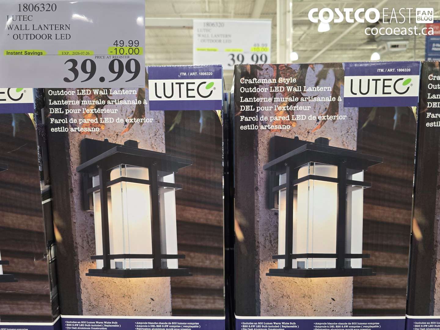 1806320 JUTEC WALL LANTERN OUTDOOR LED ($10.00 INSTANT SAVINGS EXPIRES ON 2026-07-26) $39.99