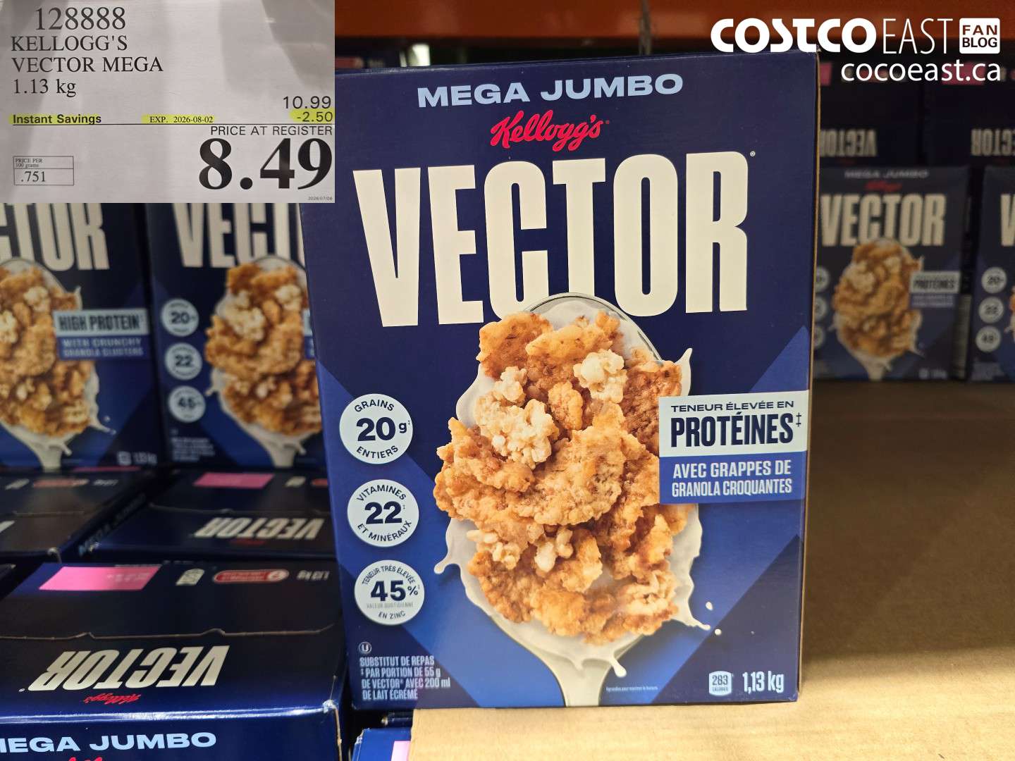 128888 KELLOGG'S VECTOR MEGA 1.13 KG ($2.50 INSTANT SAVINGS EXPIRES ON 2026-08-02) $8.49