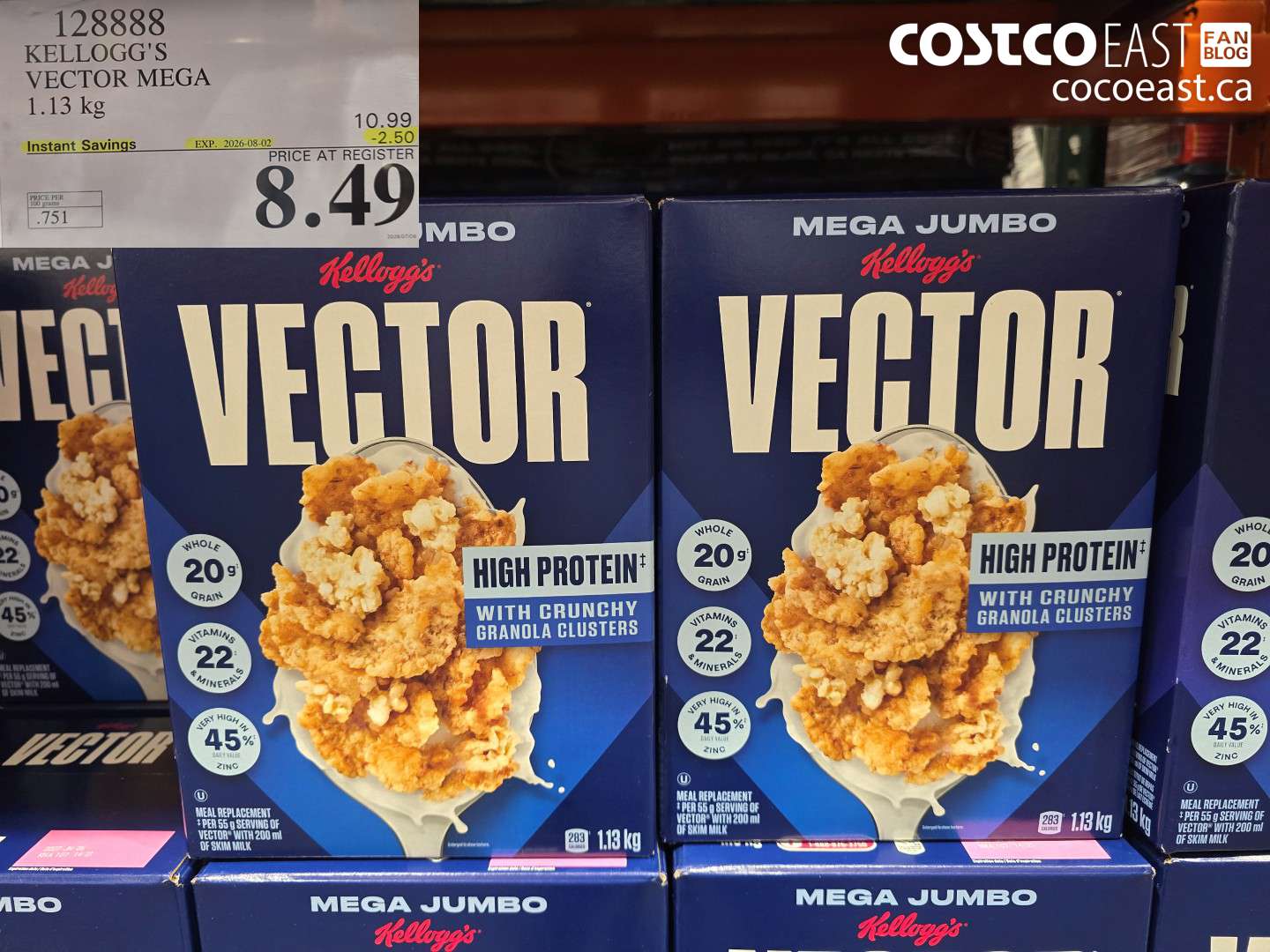 128888 KELLOGG'S VECTOR MEGA 1.13 KG ($2.50 INSTANT SAVINGS EXPIRES ON 2026-08-02) $8.49