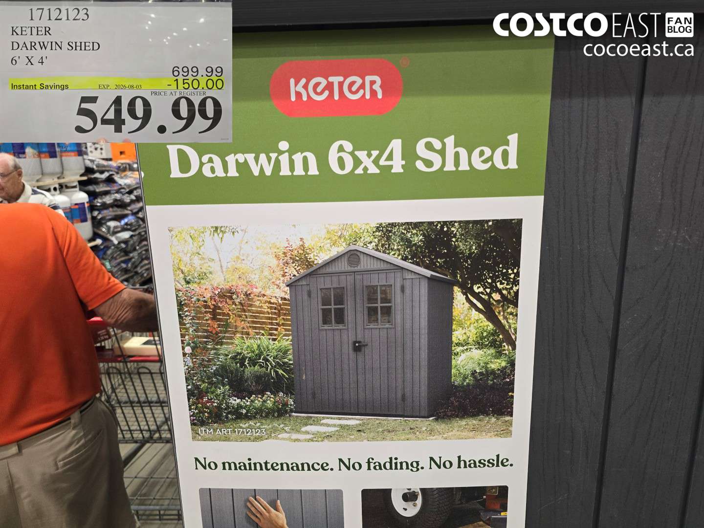 1712123 KETER DARWIN SHED 6' X 4' ($150.00 INSTANT SAVINGS EXPIRES ON 2026-08-03) $549.99