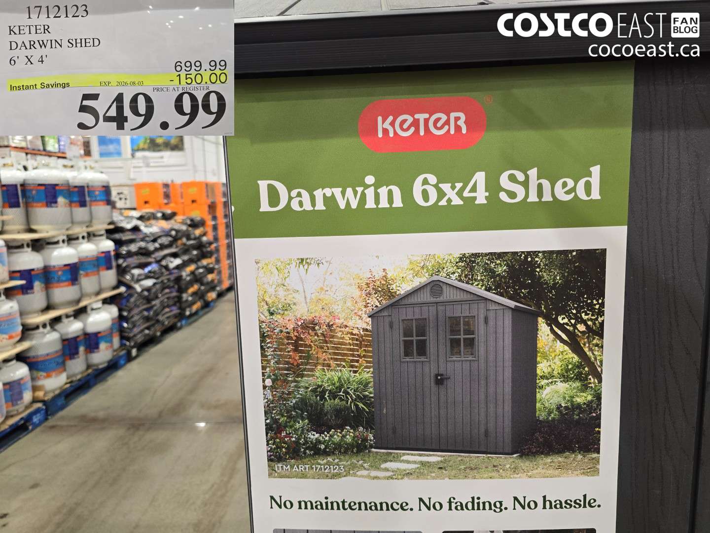1712123 KETER DARWIN SHED 6' X 4' ($150.00 INSTANT SAVINGS EXPIRES ON 2026-08-03) $549.99