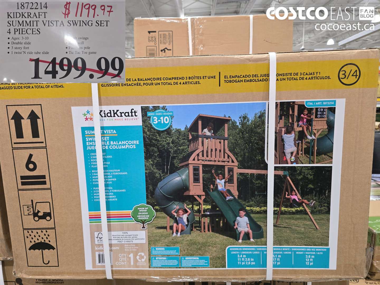 1872214 KIDKRAFT SUMMIT VISTA SWING SET 4 PIECES $1199.97