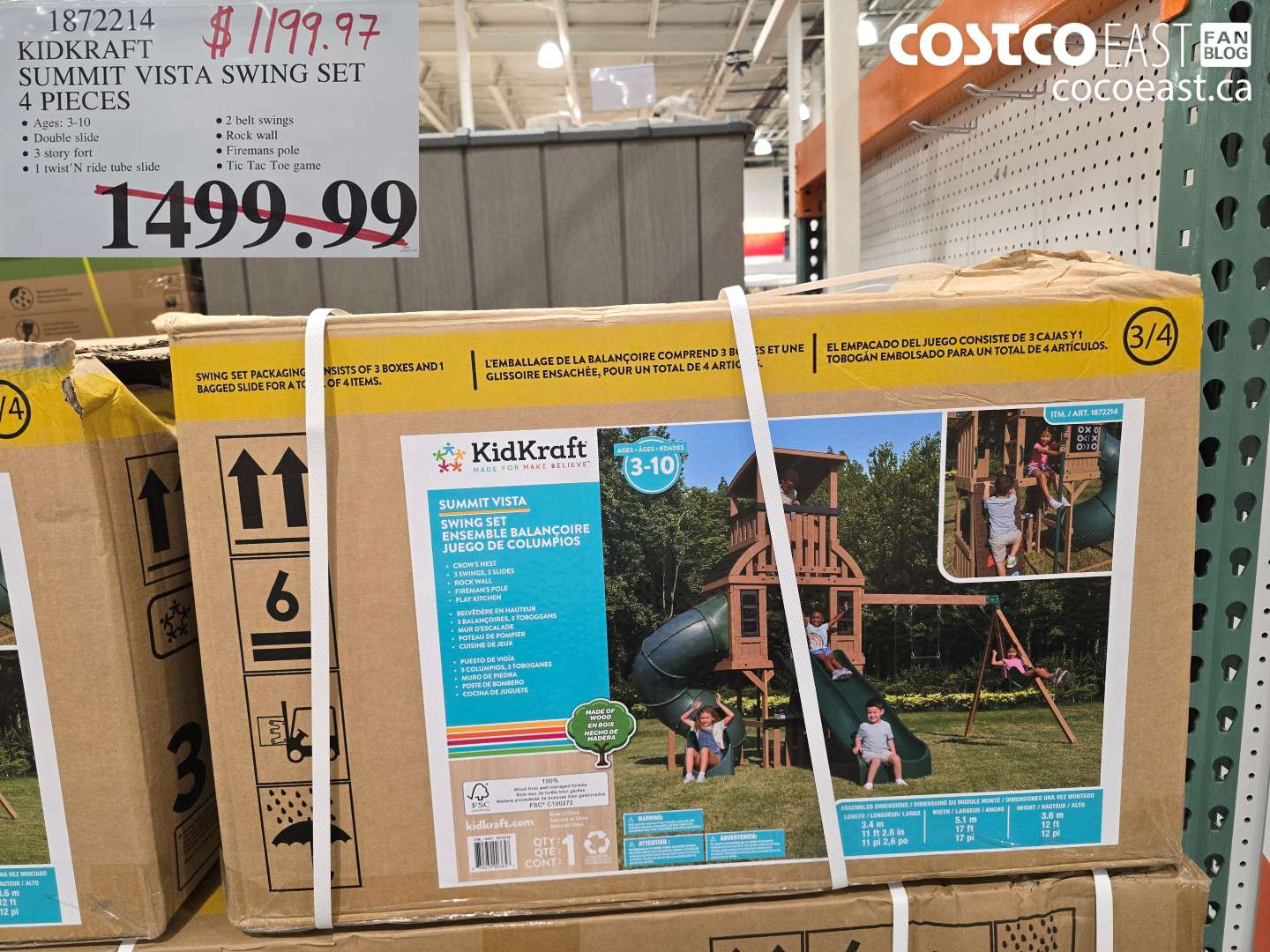 1872214 KIDKRAFT SUMMIT VISTA SWING SET 4 PIECES $1199.97