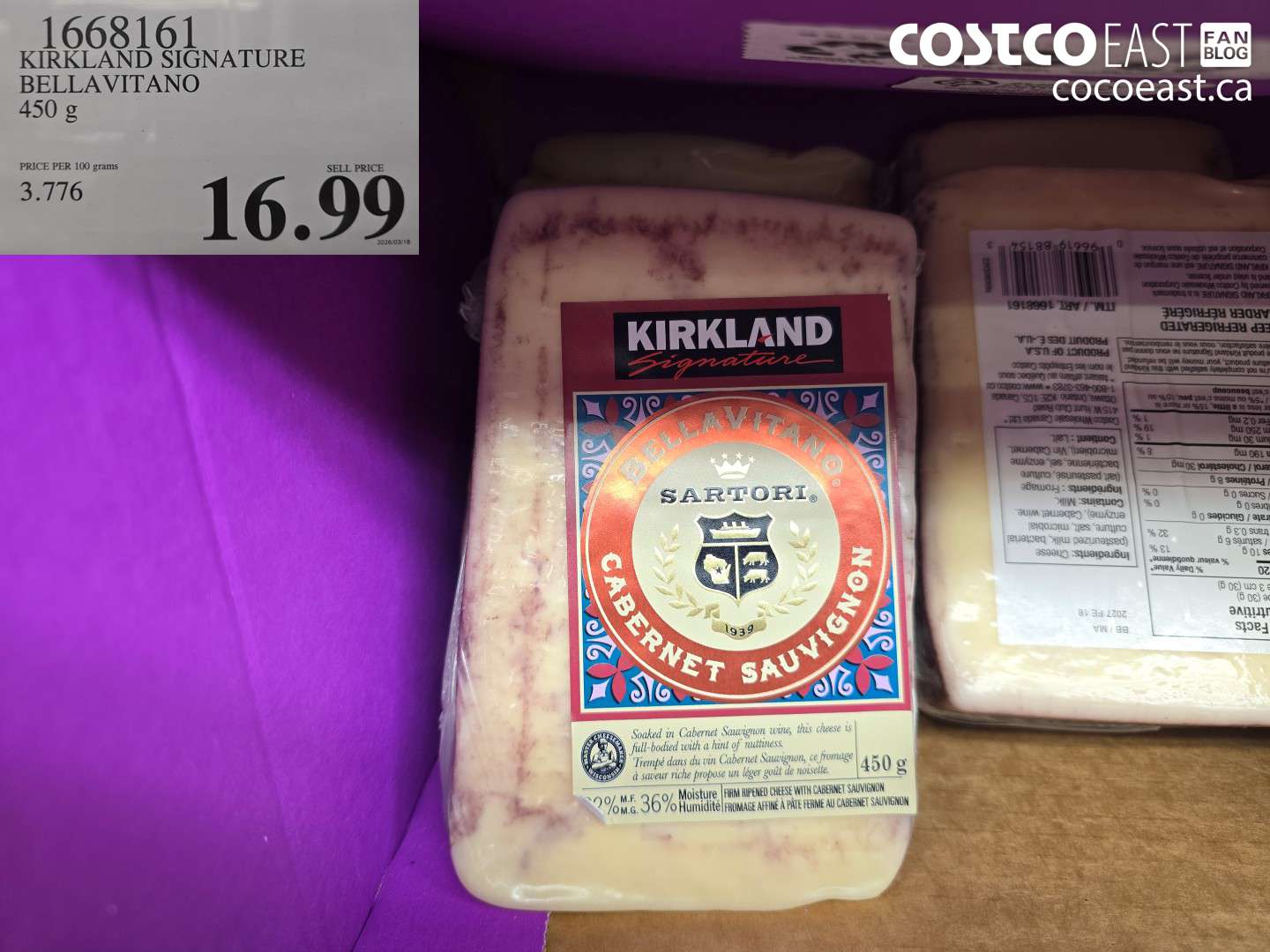 1668161 KIRKLAND SIGNATURE BELLAVITANO 450 G $16.99