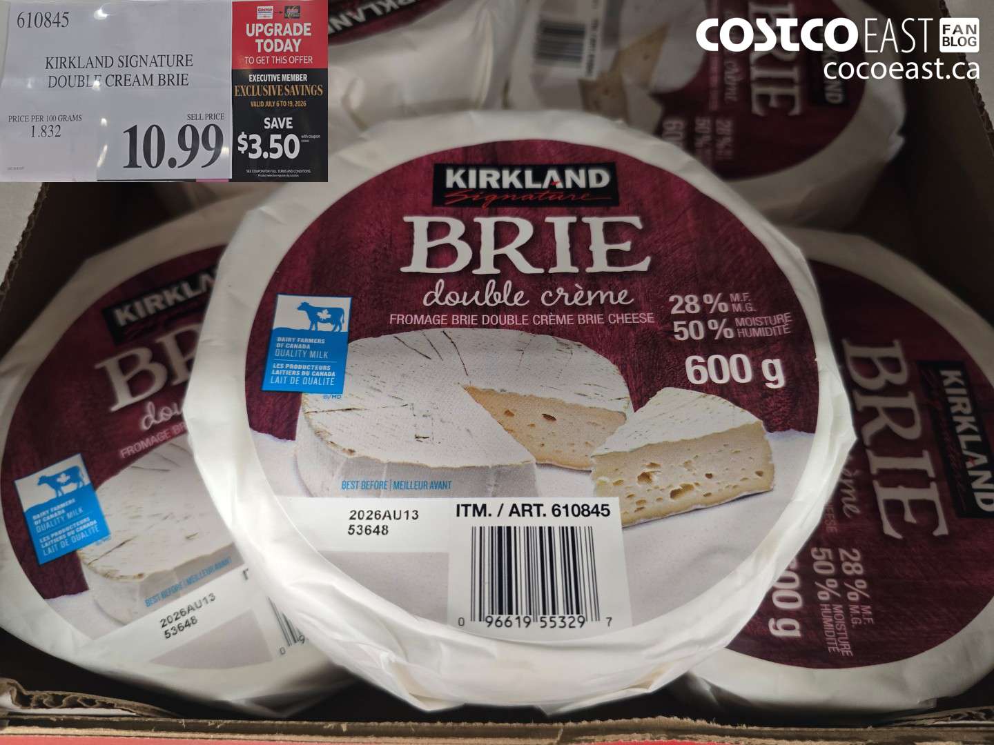 610845 KIRKLAND SIGNATURE DOUBLE CREAM BRIE ($3.50 INSTANT SAVINGS EXPIRES ON 2026-07-19) $7.49