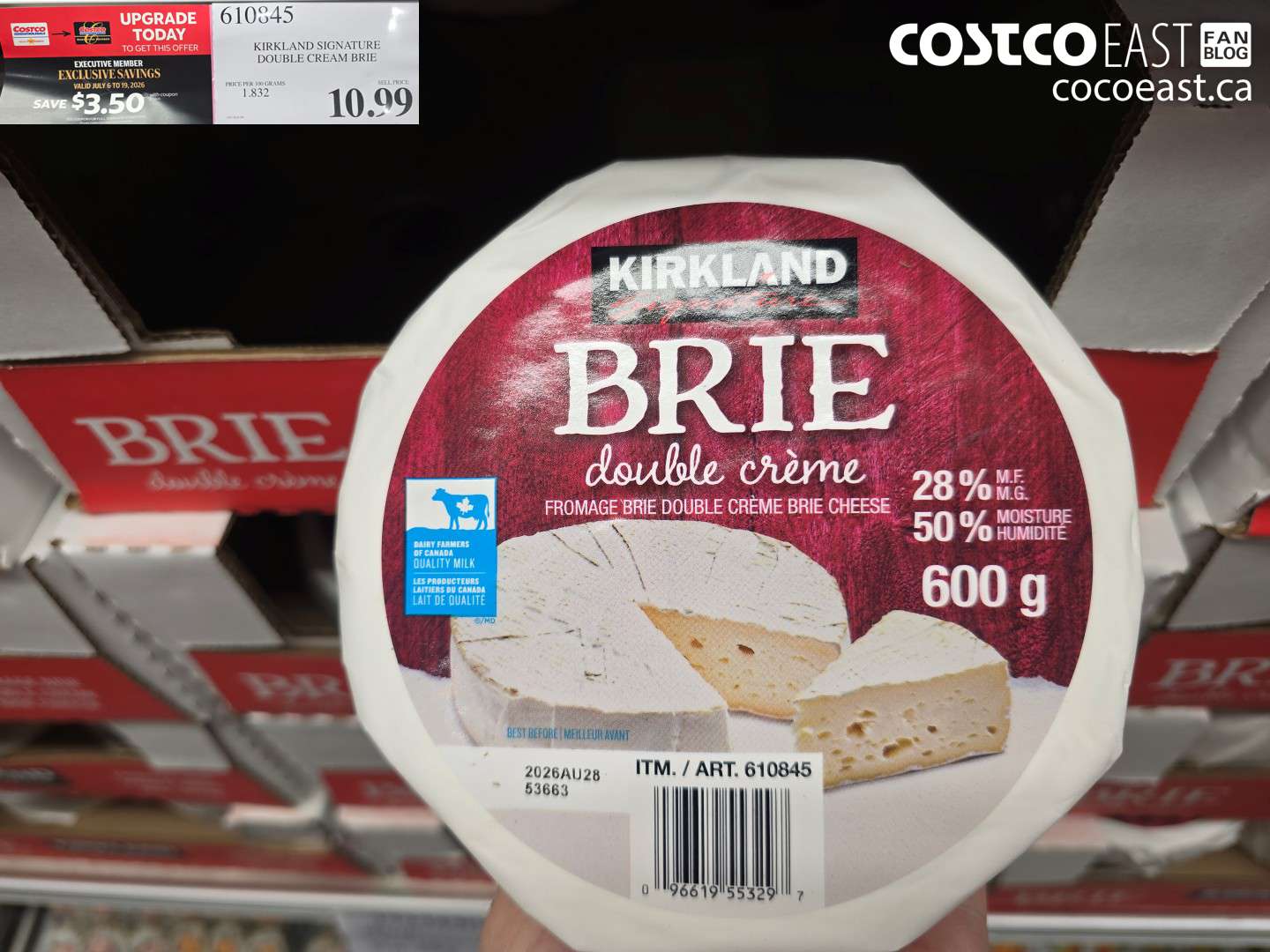 610845 KIRKLAND SIGNATURE DOUBLE CREAM BRIE ($3.50 INSTANT SAVINGS EXPIRES ON 2026-07-19) $7.49