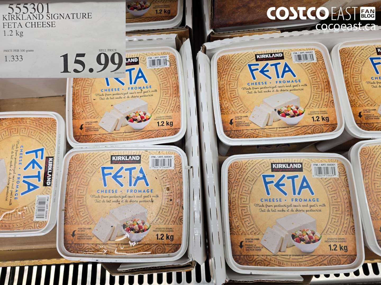 555301 KIRKLAND SIGNATURE FETA CHEESE 1.2 KG $15.99