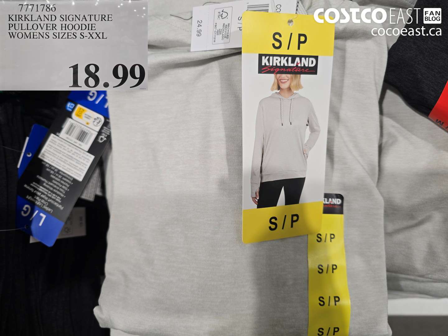 7771786 KIRKLAND SIGNATURE PULLOVER HOODIE WOMENS SIZES S-XXL $18.99