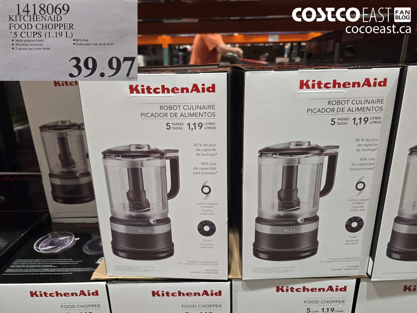 1418069 KITCHENAID FOOD CHOPPER 5 CUPS (1.19 L) $39.97