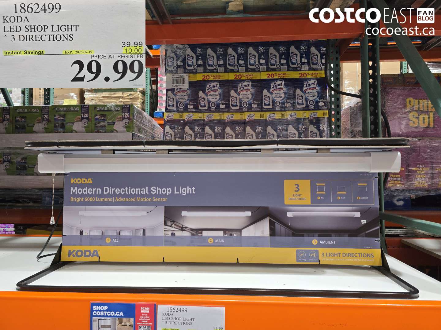 1862499 KODA LED SHOP LIGHT ($10.00 INSTANT SAVINGS EXPIRES ON 2026-07-19) $29.99