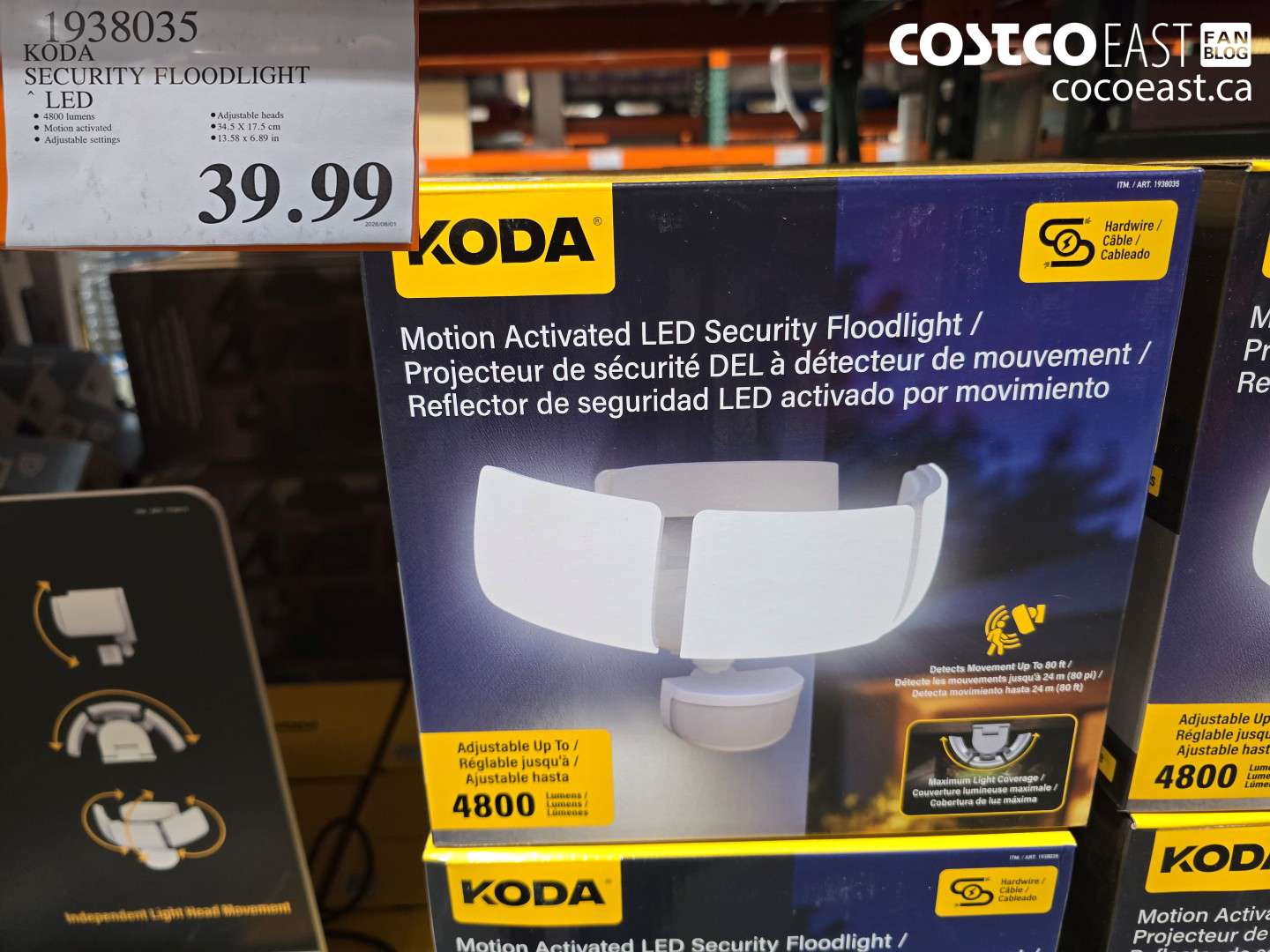 1938035 KODA SECURITY FLOODLIGHT LED $39.99