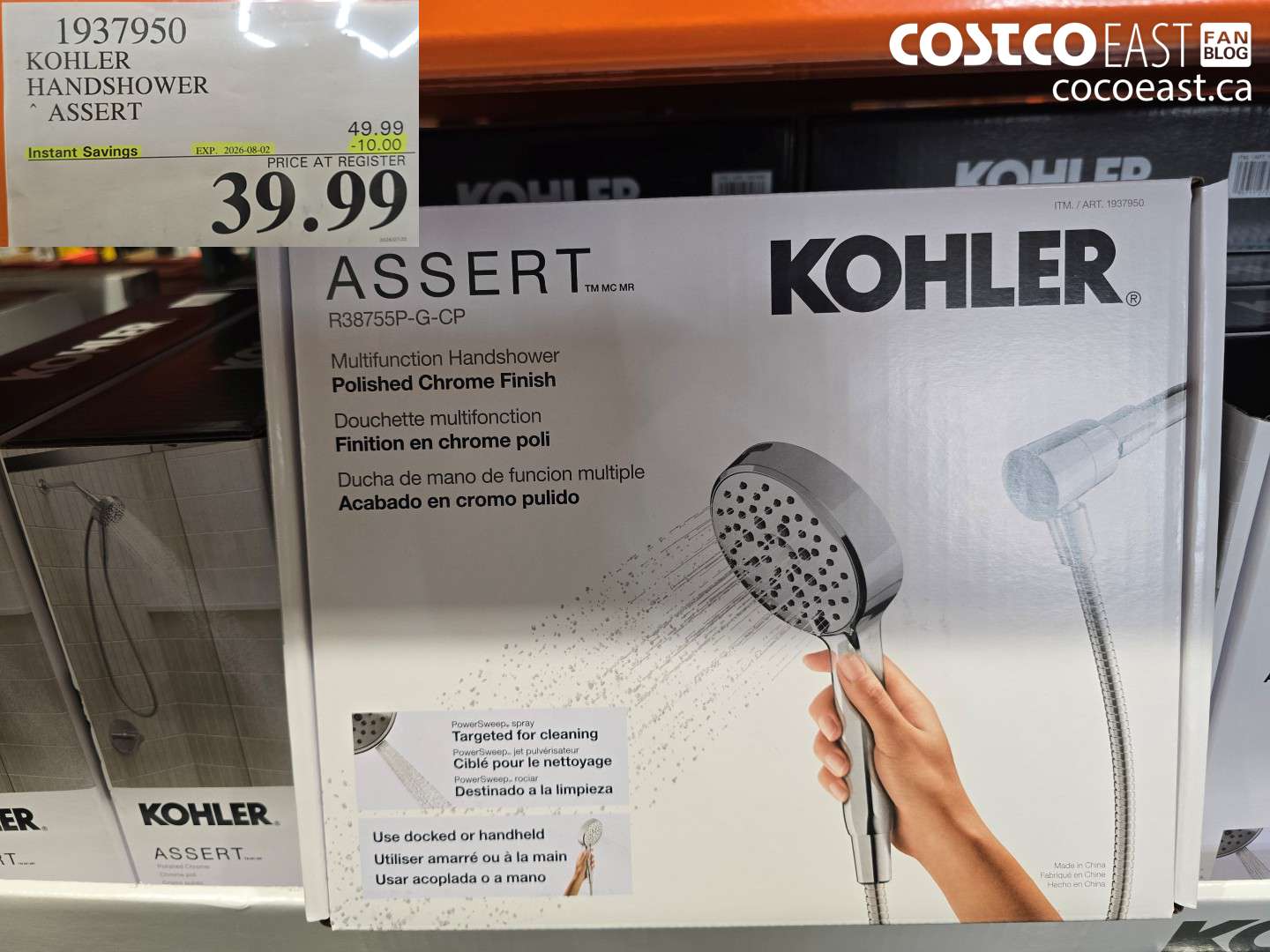 1937950 KOHLER HANDSHOWER ASSERT ($10.00 INSTANT SAVINGS EXPIRES ON 2026-08-02) $39.99
