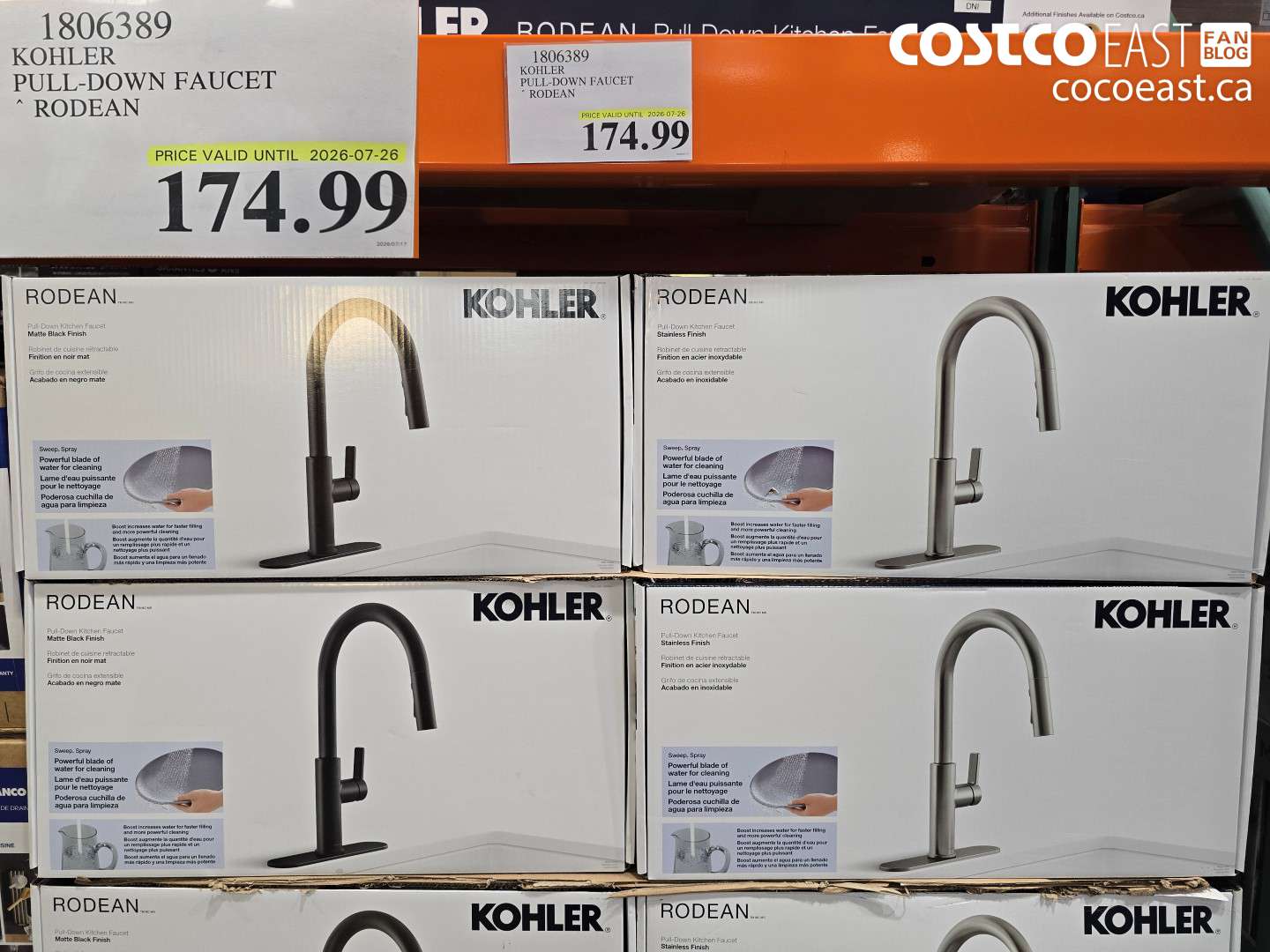 1806389 KOHLER PULL-DOWN FAUCET RODEAN $174.99